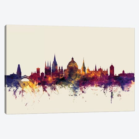 Oxford, England, United Kingdom On Beige Canvas Print #MTO376} by Michael Tompsett Canvas Art