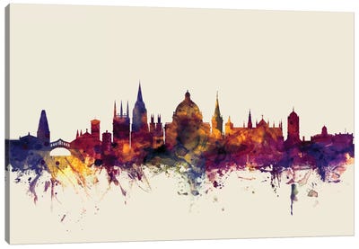 Oxford, England, United Kingdom On Beige Canvas Art Print