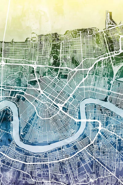Michael Tompsett: Gradient Map Of New Orleans, Louisiana, USA by Michael Tompsett