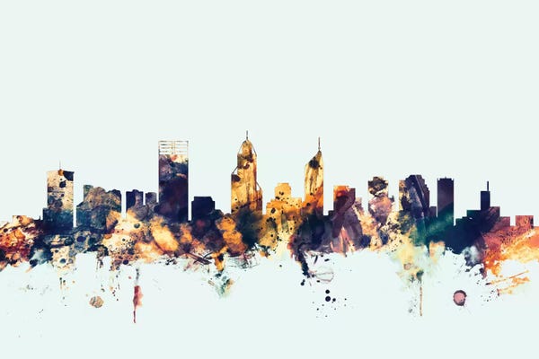 Perth, Australia On Blue