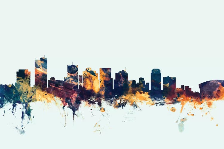 Phoenix, Arizona, USA On Blue by Michael Tompsett wall art