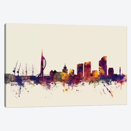 Portsmouth, England, United Kingdom On Beige Canvas Print #MTO390} by Michael Tompsett Canvas Print