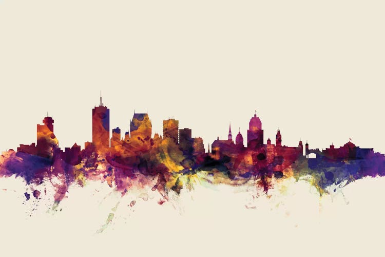 Quebec, Canada On Beige by Michael Tompsett wall art