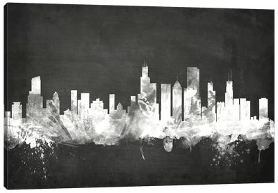 Chicago, Illinois, USA Canvas Art Print - Black & White Graphics & Illustrations