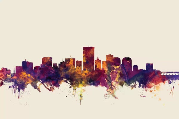 Virginia: Richmond, Virginia, USA On Beige by Michael Tompsett