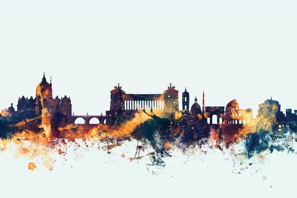 Lazio: Rome, Italy On Blue by Michael Tompsett