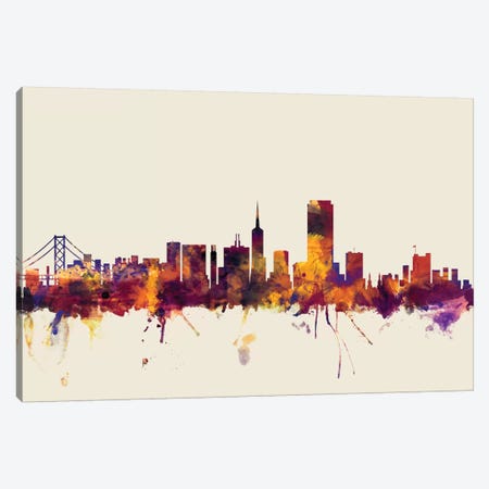 San Francisco, California, USA On Beige Canvas Print #MTO412} by Michael Tompsett Canvas Wall Art