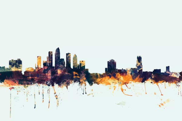 Florida: Tampa, Florida, USA On Blue by Michael Tompsett