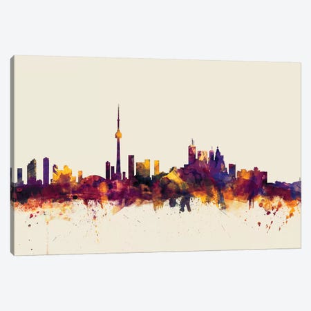 Toronto, Canada On Beige Canvas Print #MTO420} by Michael Tompsett Canvas Art Print