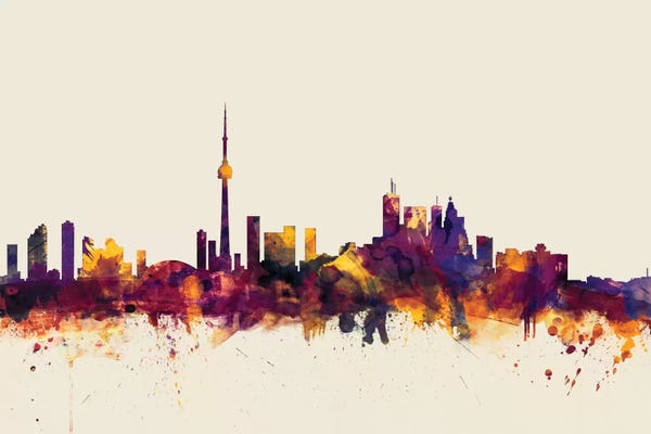 Ontario: Toronto, Canada On Beige by Michael Tompsett