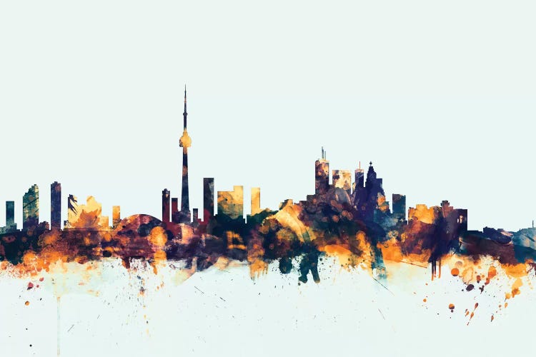 Toronto, Canada On Blue by Michael Tompsett wall art