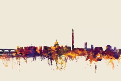 Washington, D.C., USA On Beige by Michael Tompsett art print