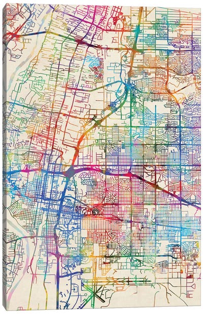 Albuquerque, New Mexico, USA Canvas Art Print - Abstract Maps Art
