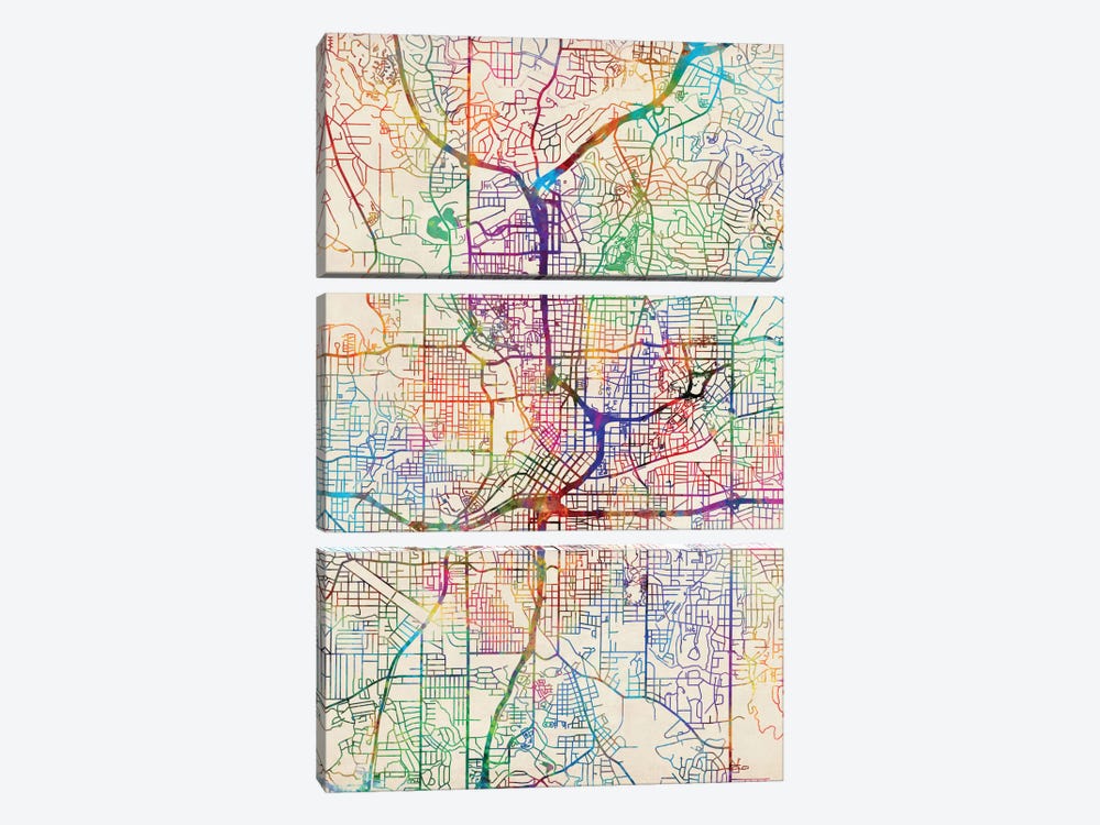 Atlanta, Georgia, USA by Michael Tompsett 3-piece Canvas Print