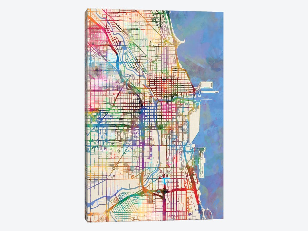 Chicago, Illinois, USA by Michael Tompsett 1-piece Canvas Print