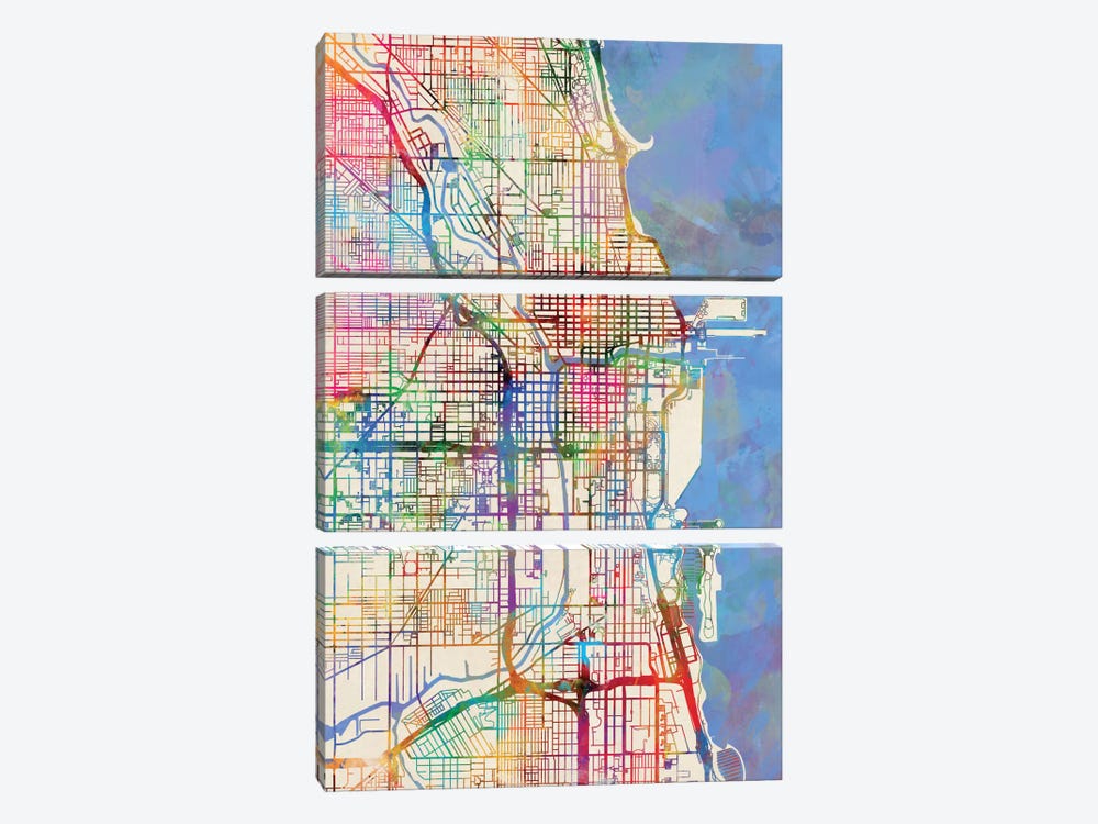 Chicago, Illinois, USA by Michael Tompsett 3-piece Art Print