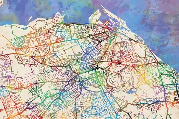 Edinburgh: Rainbow Map Of Edinburgh, Scotland, United Kingdom by Michael Tompsett