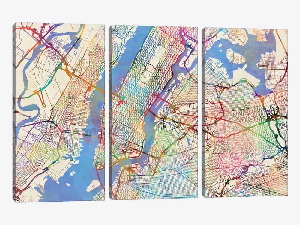 New York City, New York, USA by Michael Tompsett 3-piece Art Print