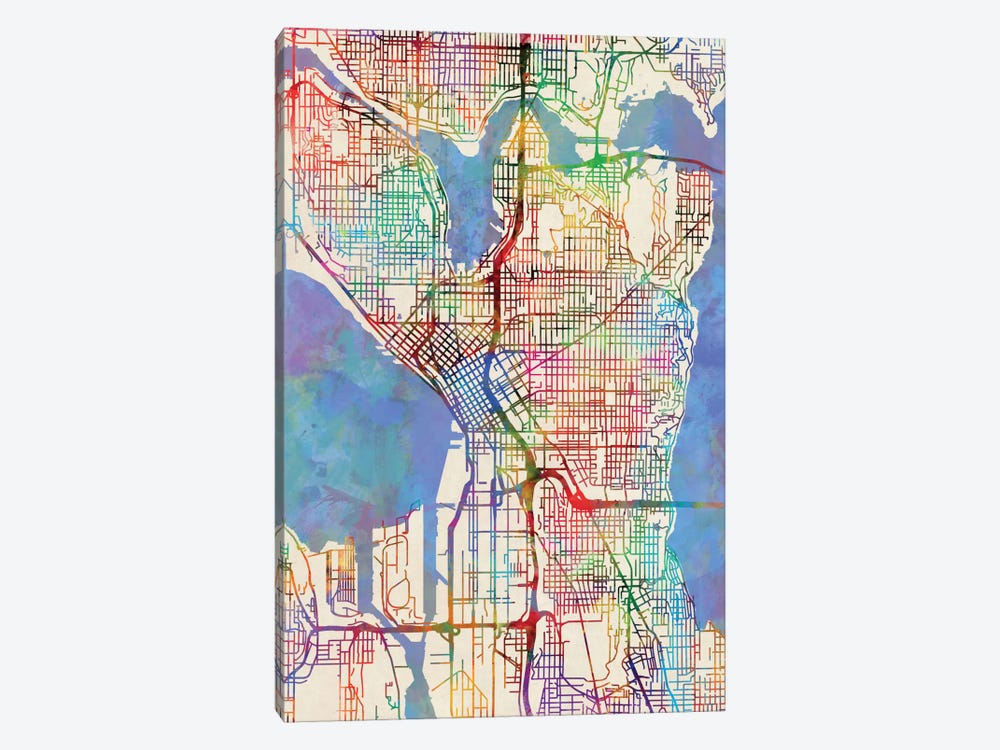 Seattle, Washington, USA by Michael Tompsett 1-piece Canvas Art Print