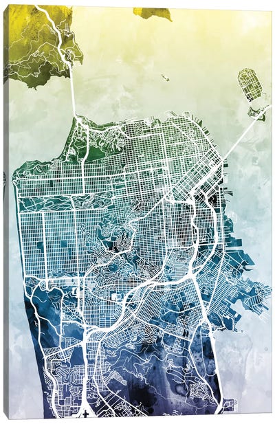 San Francisco, California, USA Canvas Art Print - Urban Maps