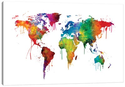 Dripping Effect I Canvas Art Print - Maps & Geography