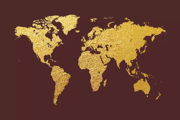 Globes: Gold Foil On Cordovan by Michael Tompsett