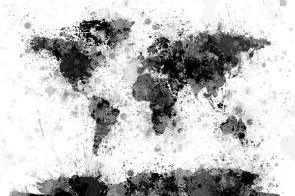 Large Map Art - Canvas Prints: Ink Blot by Michael Tompsett