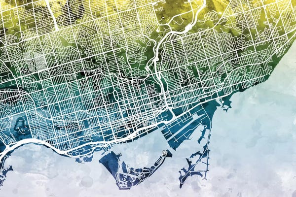 Toronto: Gradient Map Of Toronto, Canada by Michael Tompsett