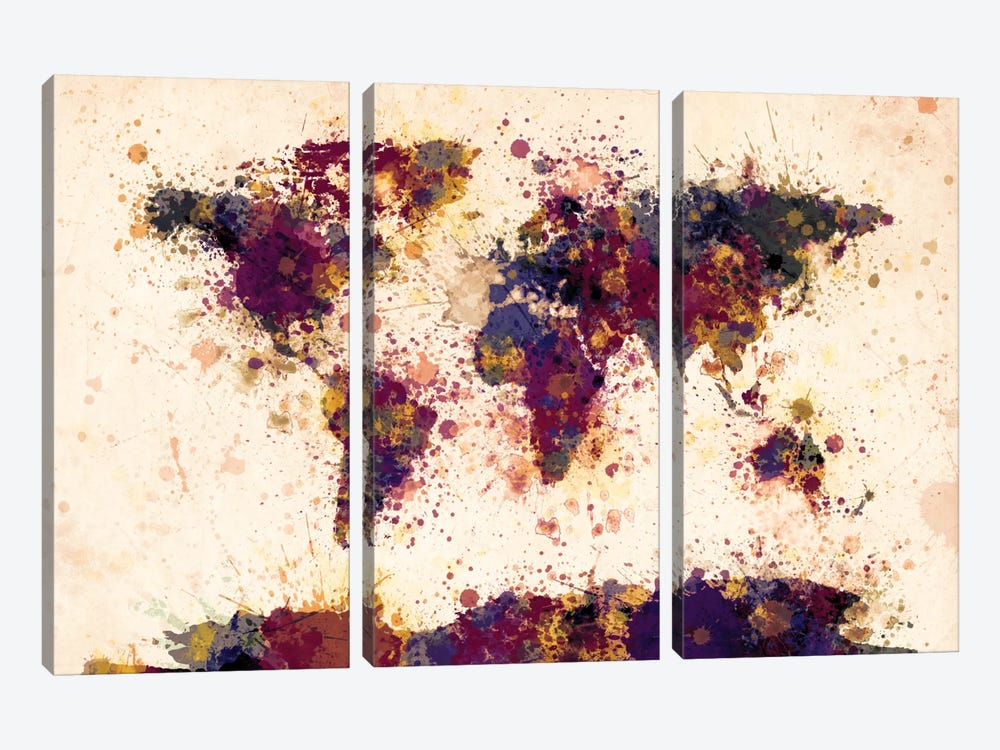 Shades Of Purple by Michael Tompsett 3-piece Canvas Art Print