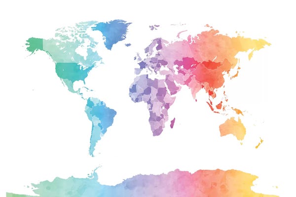 Kids Map Art: Soft Watercolors by Michael Tompsett