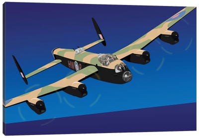 Avro Lancaster Heavy Bomber Canvas Art Print - Military Aircraft Art