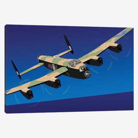 Avro Lancaster Heavy Bomber Canvas Print #MTO485} by Michael Tompsett Canvas Artwork
