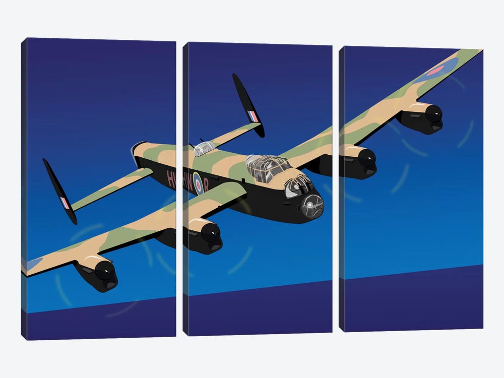 Avro Lancaster Heavy Bomber by Michael Tompsett 3-piece Art Print