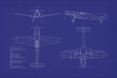 Messerschmitt Bf 109 G-10 Blueprint by Michael Tompsett multi panel art