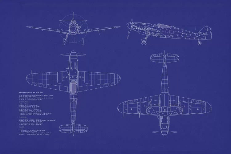 Messerschmitt Bf 109 G-10 Blueprint