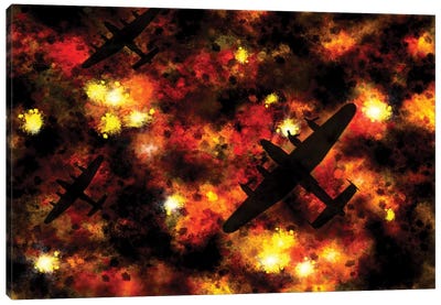 Night Raid Canvas Art Print - Military Aircraft Art