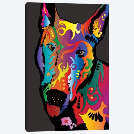 Rainbow Bull Terrier Canvas Print #MTO488} by Michael Tompsett Art Print