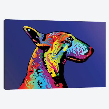 Rainbow Bull Terrier Profile Canvas Print #MTO489} by Michael Tompsett Canvas Art Print