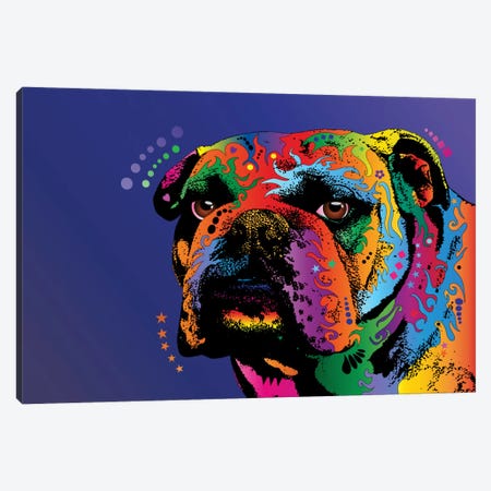 Rainbow Bulldog Canvas Print #MTO490} by Michael Tompsett Canvas Wall Art