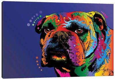 Rainbow Bulldog Canvas Art Print - Bulldog Art