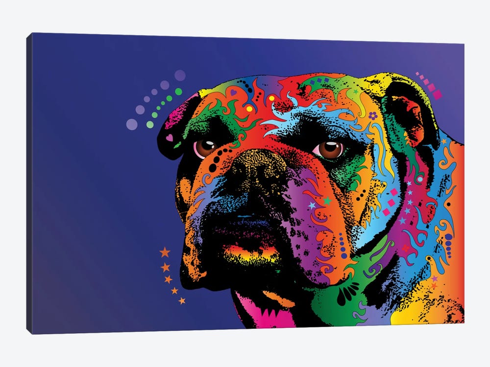 Rainbow Bulldog by Michael Tompsett 1-piece Canvas Art Print