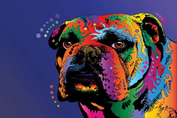 Bulldogs: Rainbow Bulldog by Michael Tompsett
