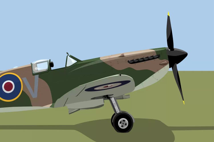 Supermarine Spitfire World War II Fighter Plane by Michael Tompsett wall art