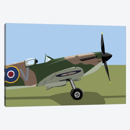 Supermarine Spitfire World War II Fighter Plane Canvas Print #MTO507} by Michael Tompsett Canvas Art Print