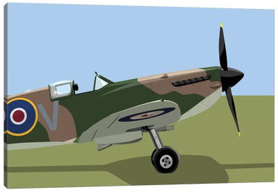 Supermarine Spitfire World War II Fighter Plane Canvas Art Print - Military Aircraft Art