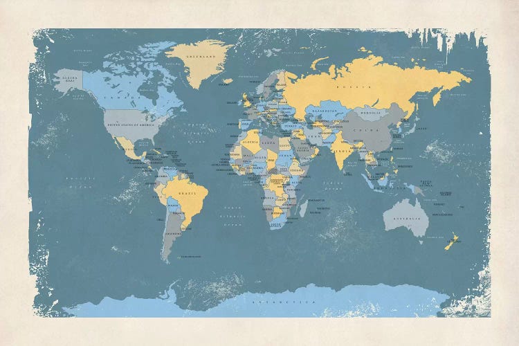 Retro Political Map Of The World II