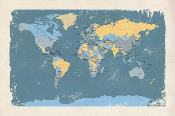 Globes: Retro Political Map Of The World II by Michael Tompsett