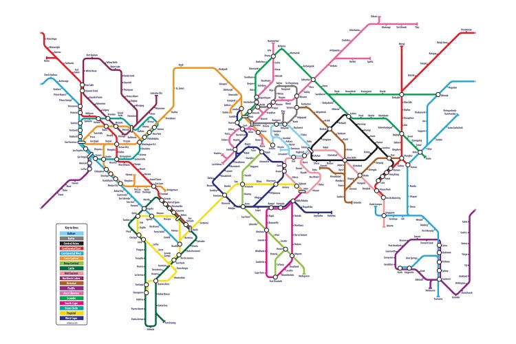 World Metro Tube Map