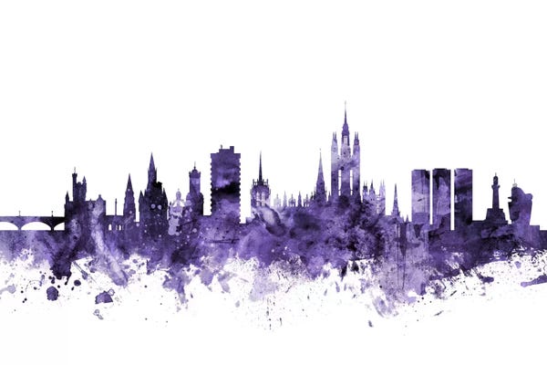Scotland: Purple Aberdeen, Scotland Skyline by Michael Tompsett