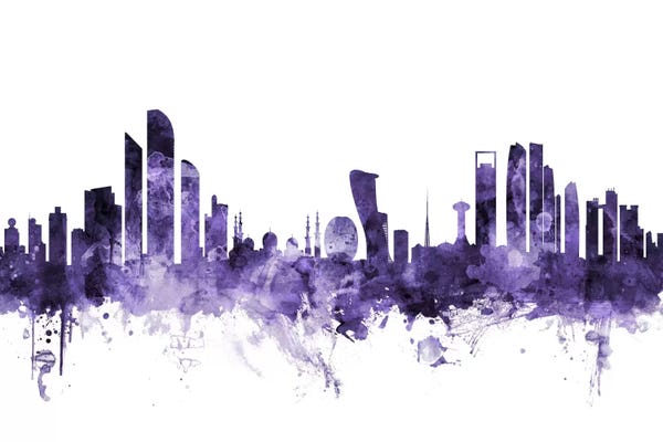 United Arab Emirates: Purple Abu Dhabi, UAE Skyline by Michael Tompsett